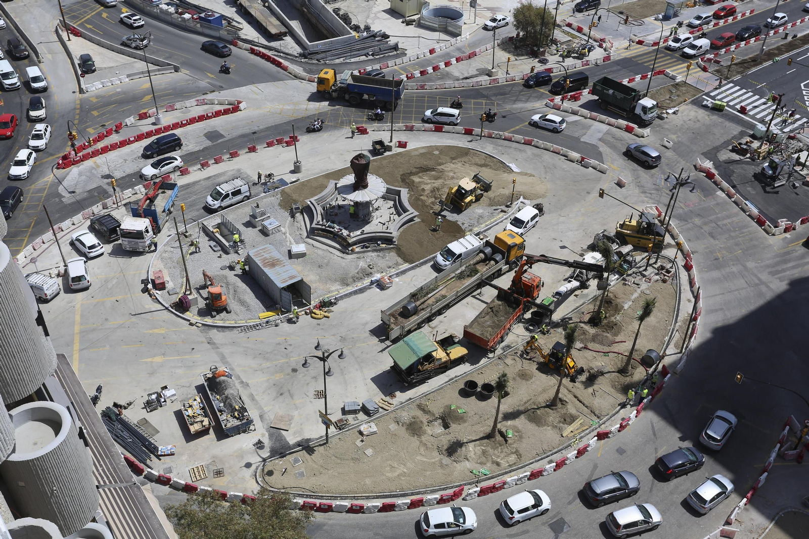 Fotos de la reurbanización del Metro de Málaga, a vista de pájaro.