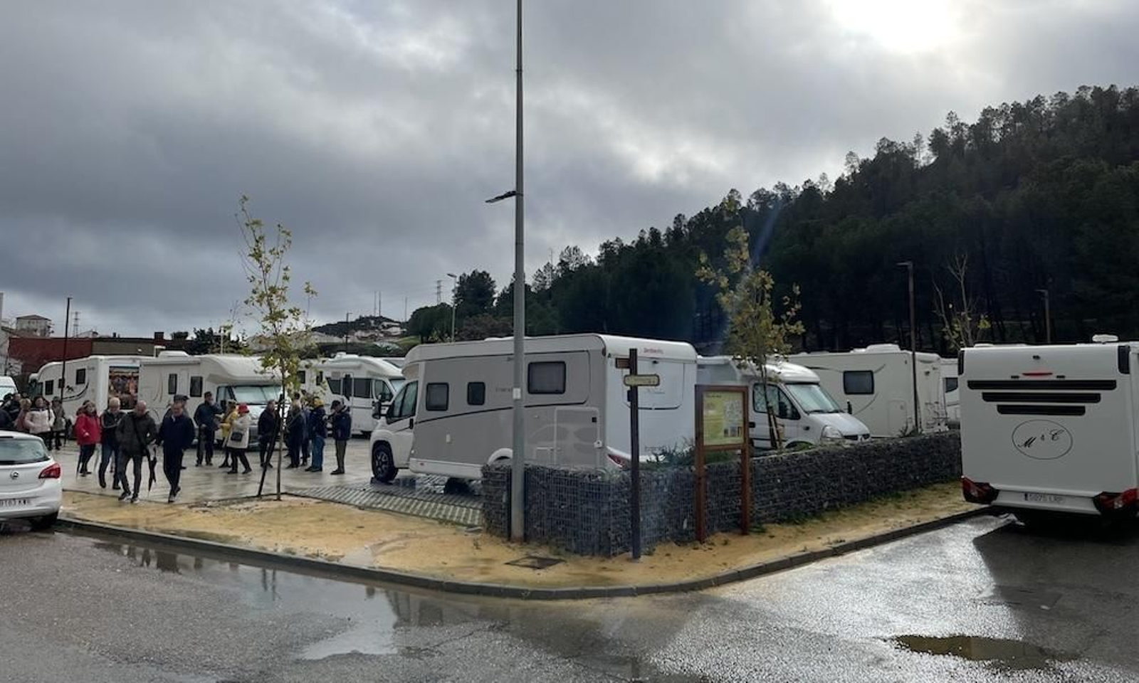 Concentración de autocaravanas en Nerva.