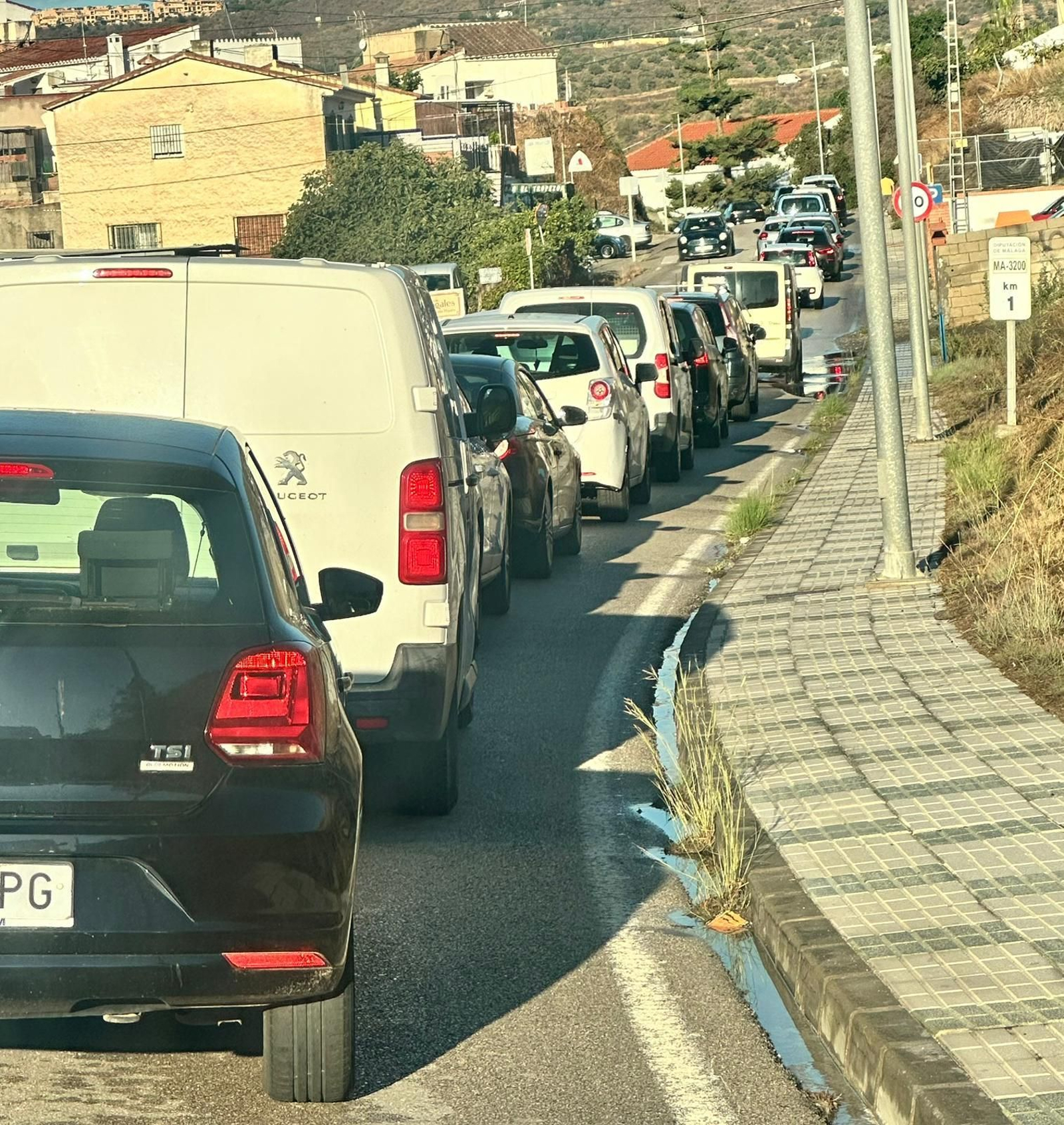 Una imagen del atasco este jueves.