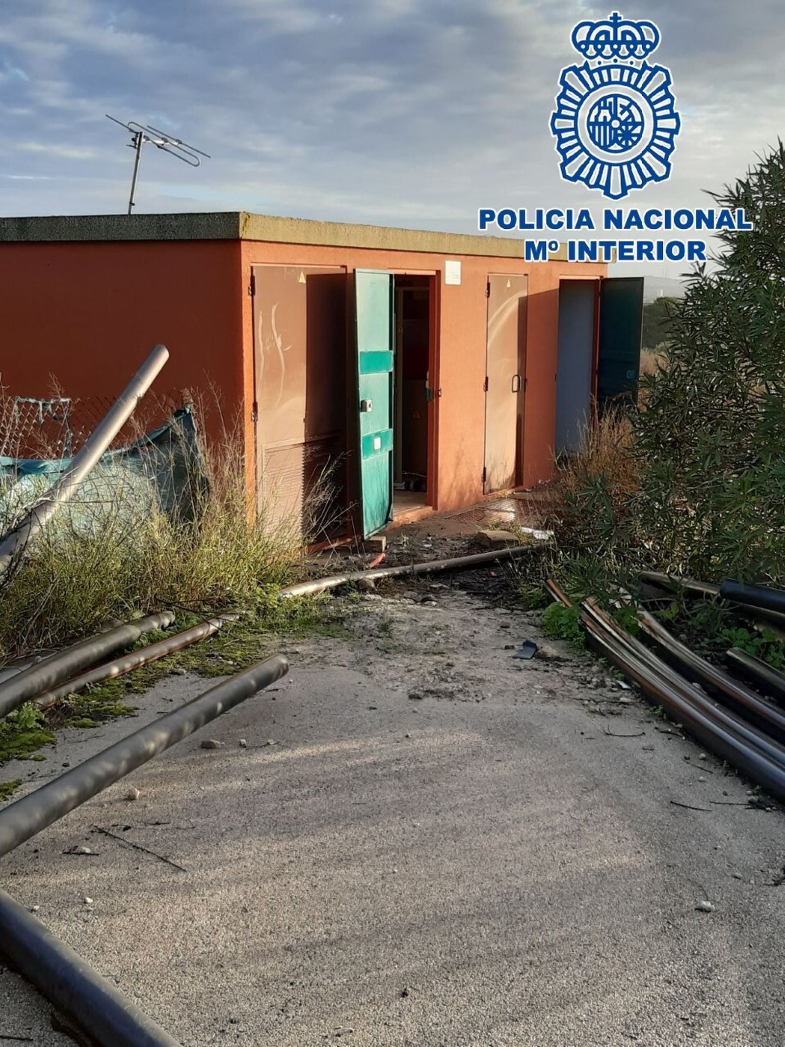 Una de las zonas donde se ha robado cableado eléctrico.