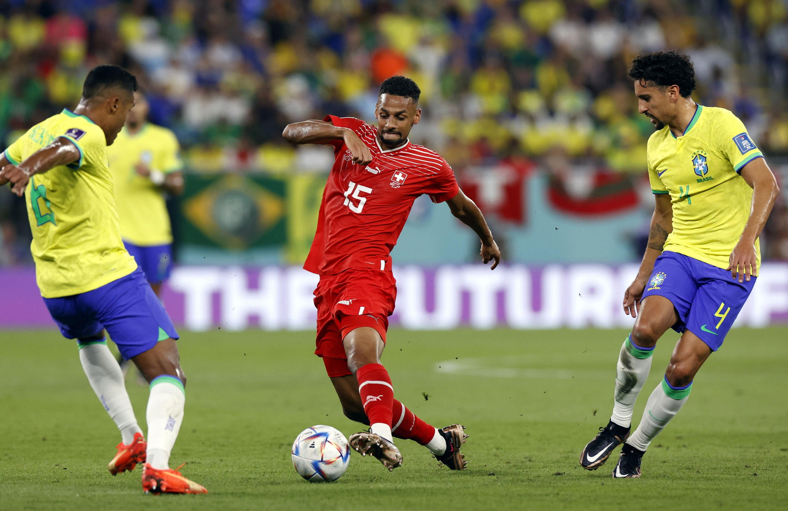 Las imágenes del Brasil - Suiza del Mundial de Qatar