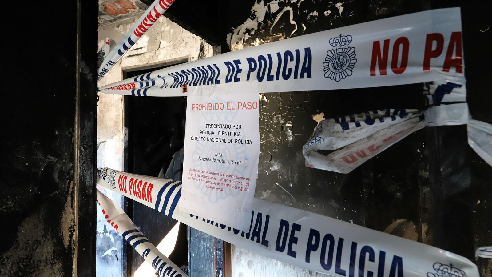 El piso de La Hispanidad precintado.