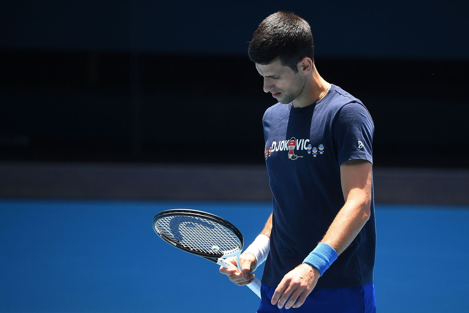 Djokovic en un entrenamiento en Australia.