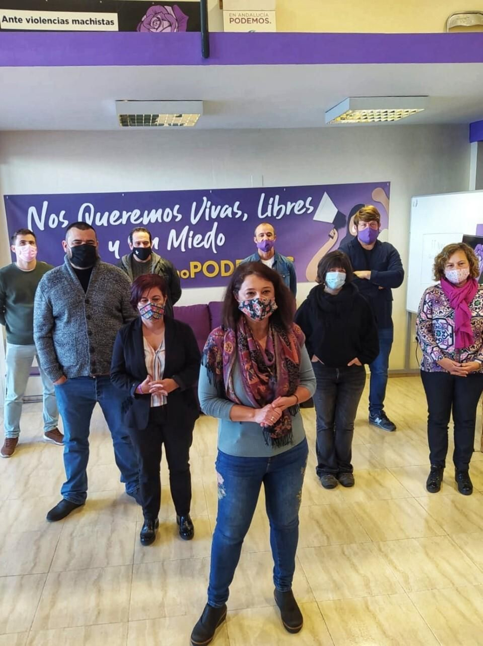 La nueva ejecutiva de Podemos en Málaga.