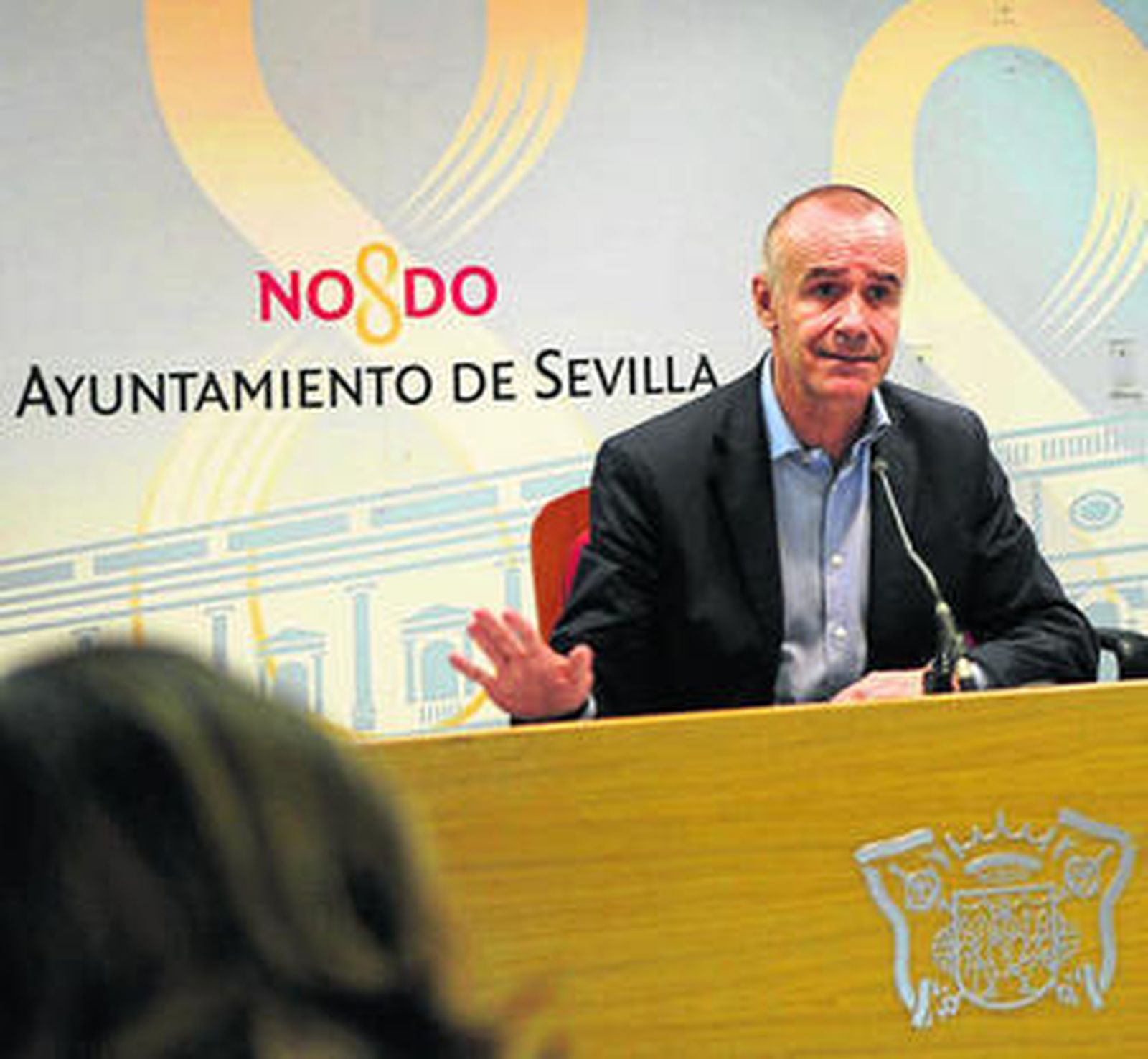 El portavoz del gobierno municipal, Antonio Muñoz, ayer en rueda de prensa.