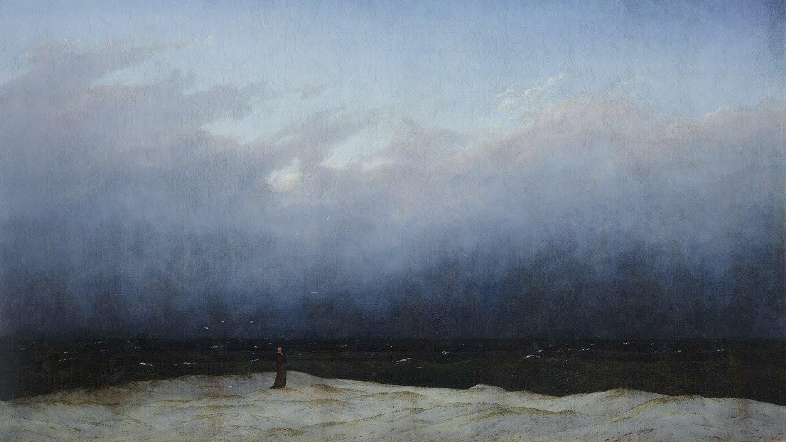 Detalle de 'El monje frente al mar' de Caspar David Friedrich (Staatliche Museen, Berlín)