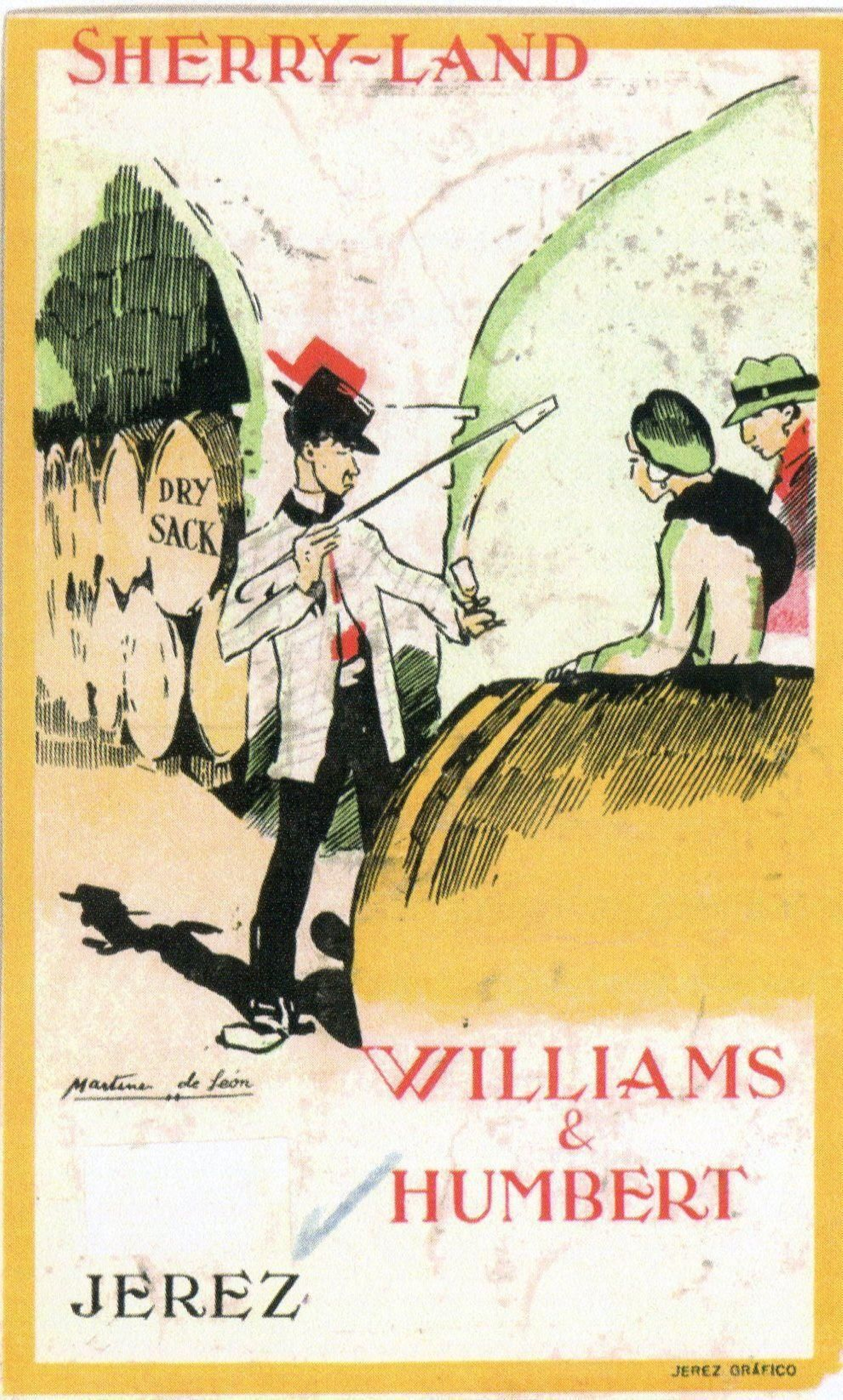 Venenciador en una publicidad de Williams&Humbert.