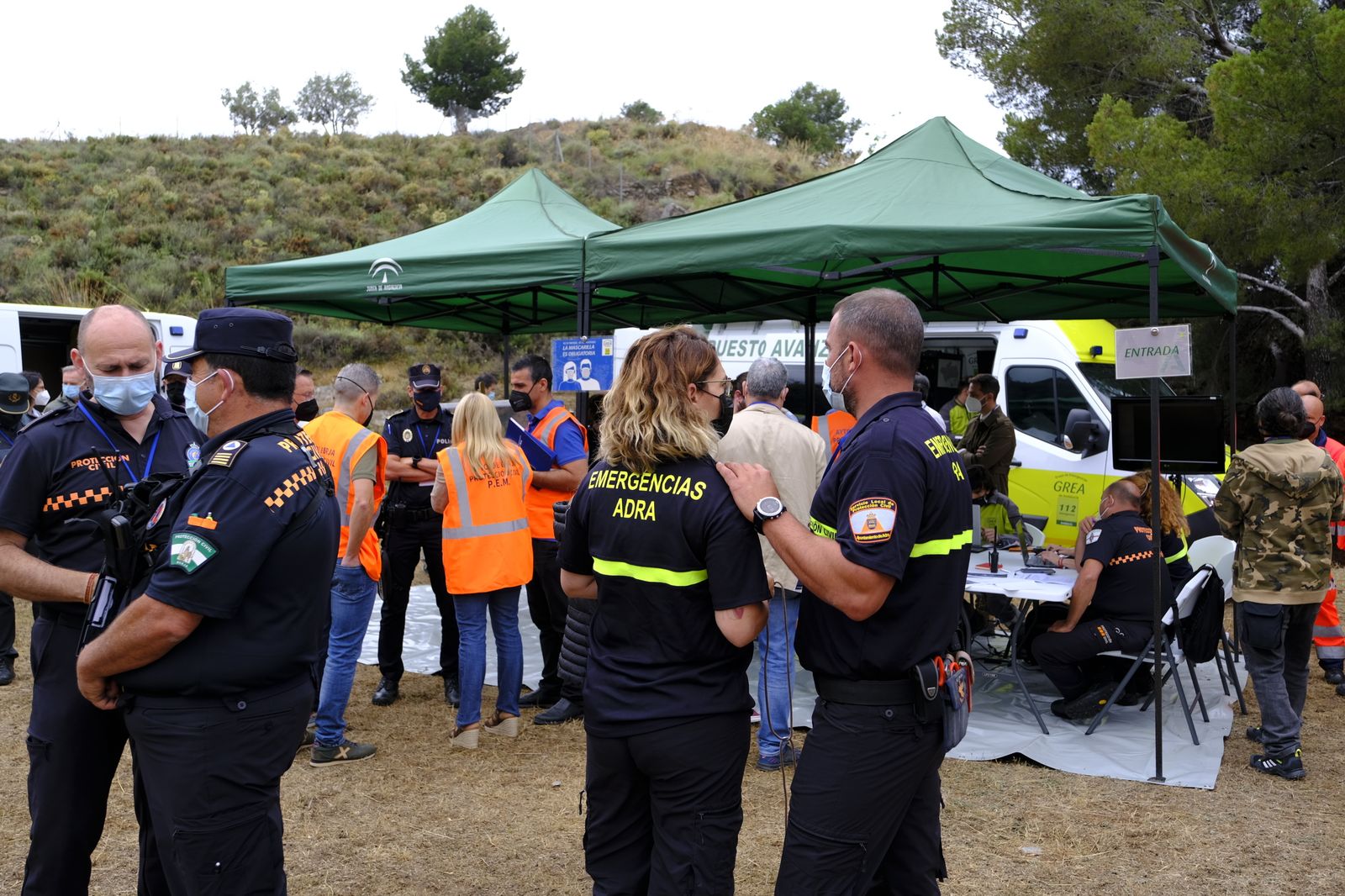 Fotogalería simulacro incendio forestal. Parque periurbano de Castala. Berja (Almería)