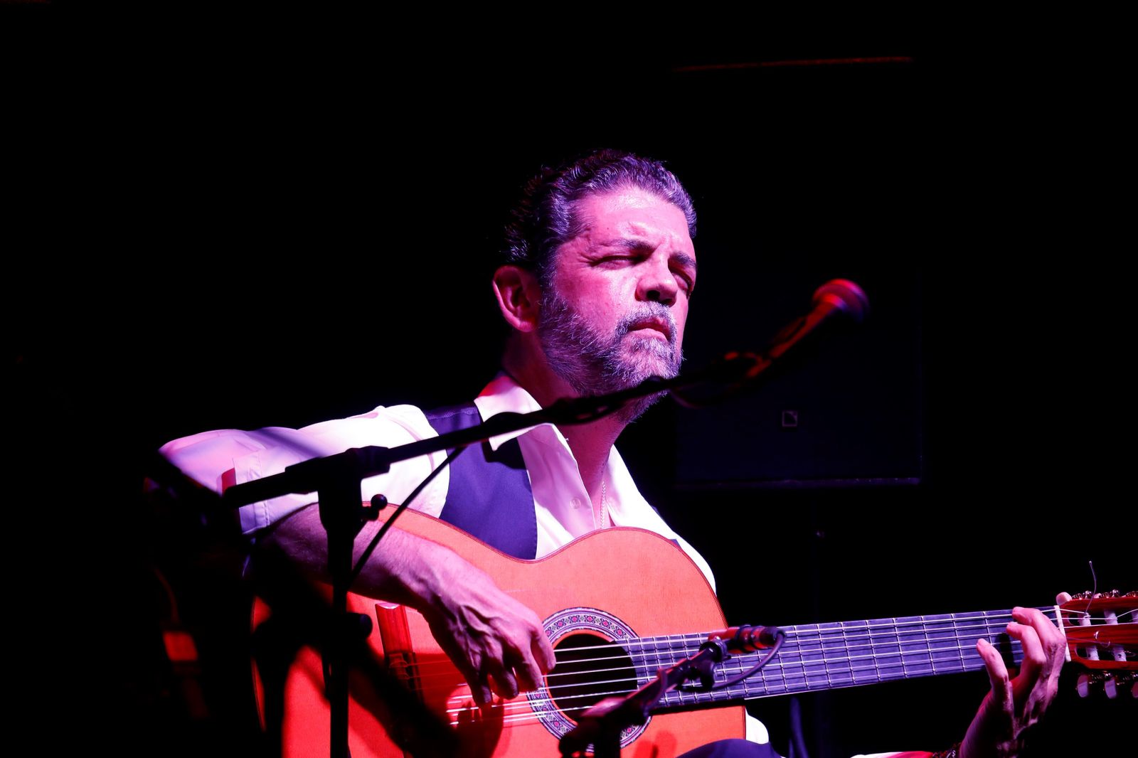 José Carlos Gómez, durante el concierto celebrado en La Línea.