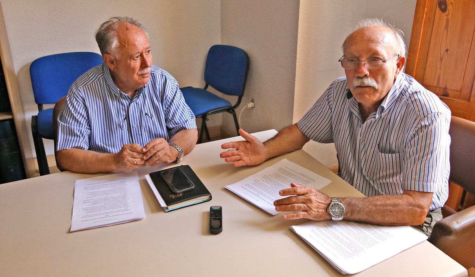 Sebastián Peña y José Saborido, durante la entrevista en Diario de Jerez.