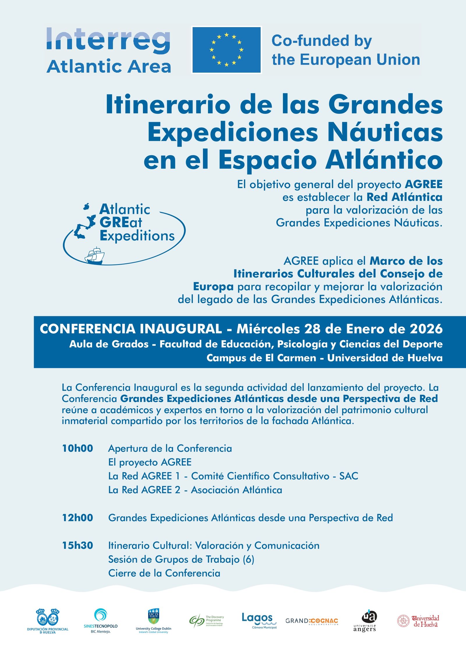 Poster de la Conferencia Inaugural ‘Grandes Expediciones Atlánticas desde una Perspectiva de Red’.