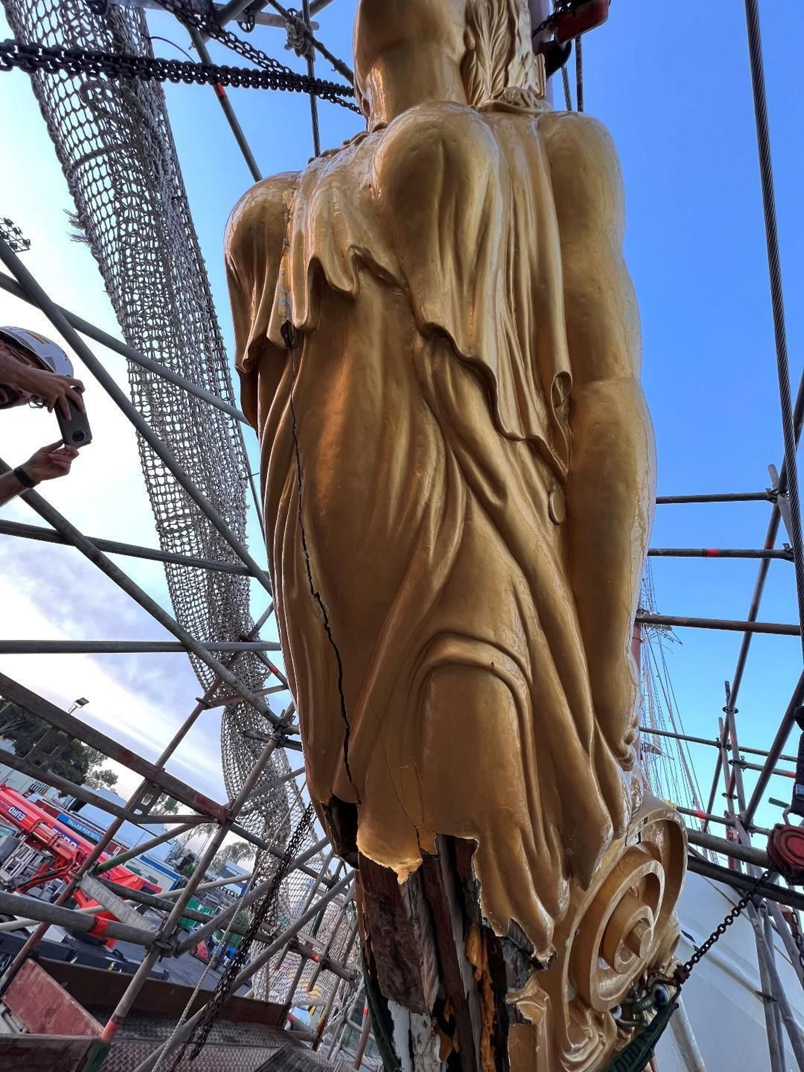 Así ha sido la restauración en Jerez de la diosa de Elcano