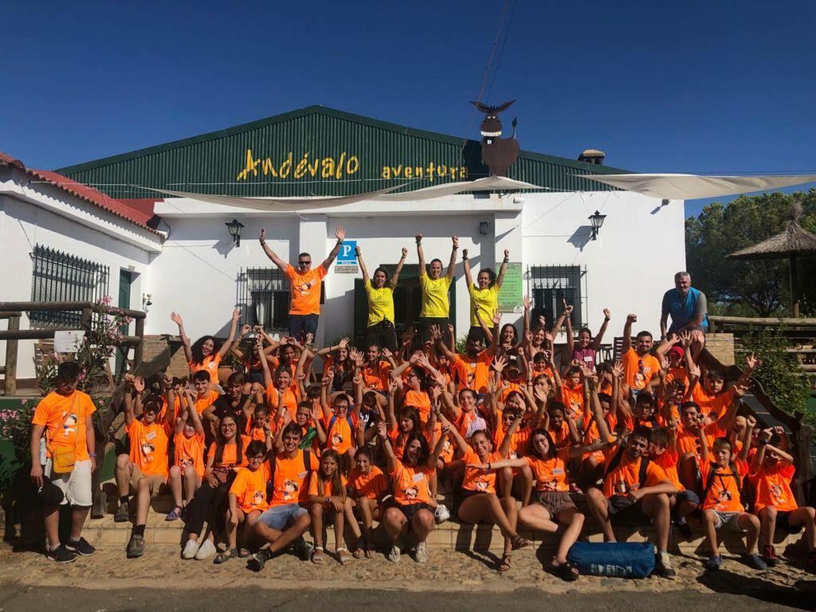 Participantes del campamento en Andévalo Aventura.
