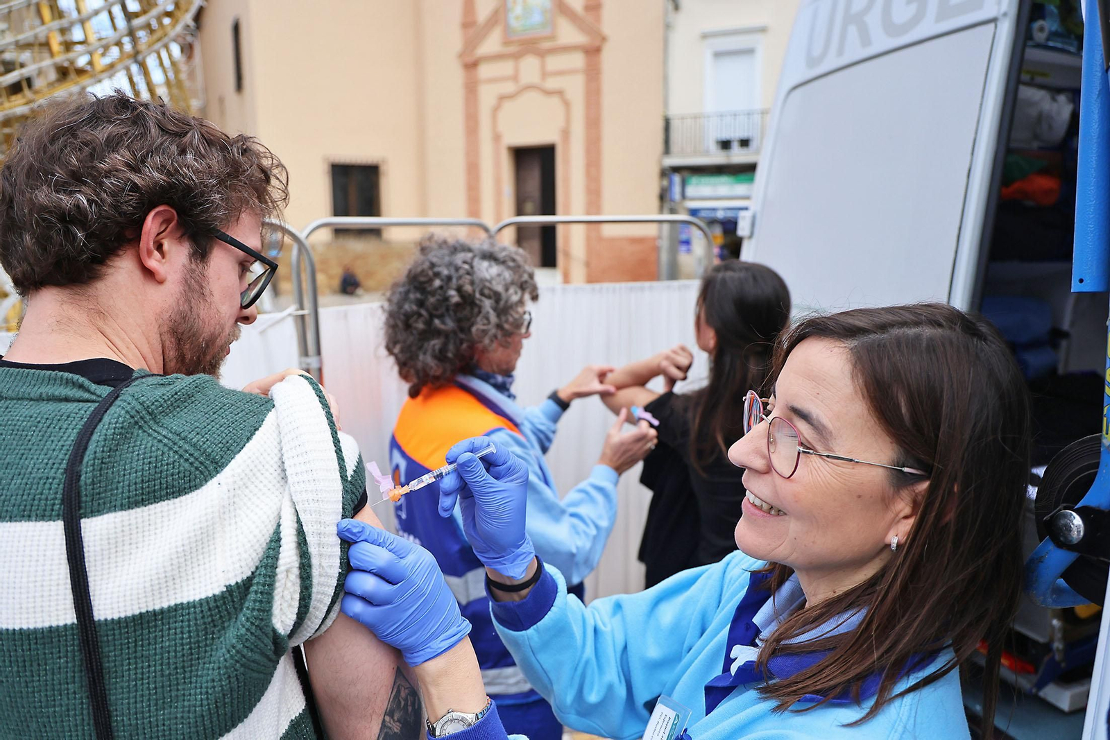 Imágenes de la jornada de vacunación sin cita frente a la gripe y el Covid-19
