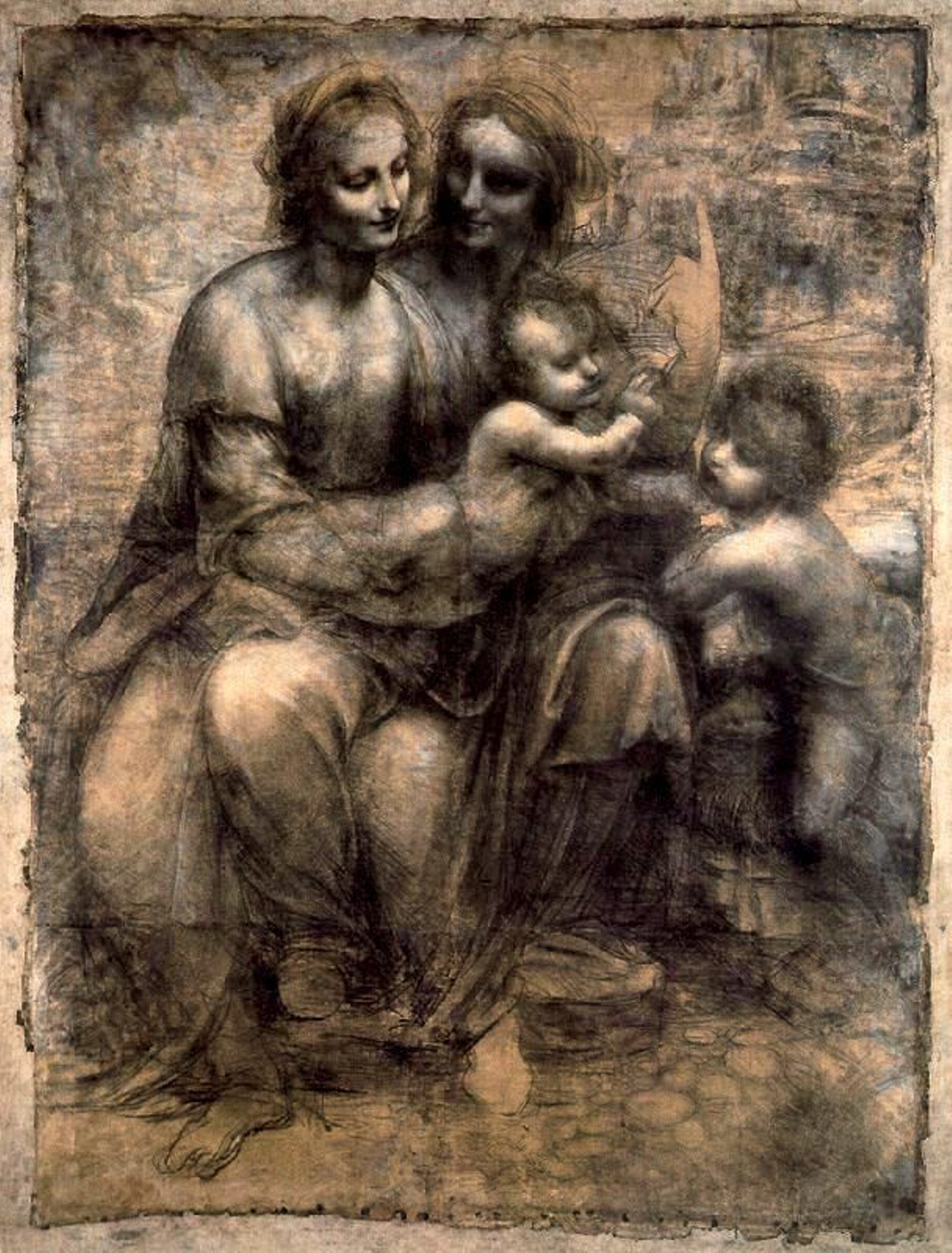 'La Virgen y el Niño con Santa Ana y San Juan Bautista' de Leonardo