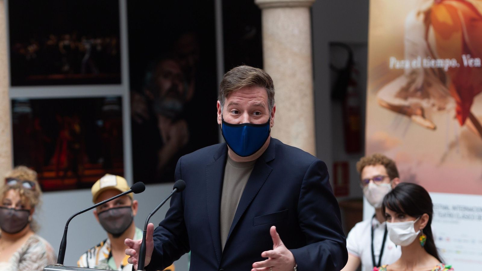 Carlos Latre, este martes en Mérida durante la presentación del musical.