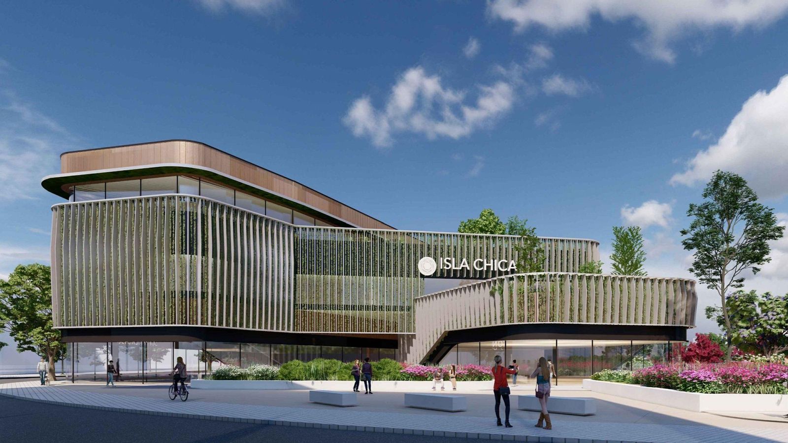 Recreación de cómo sería el centro comercial de Isla Chica.