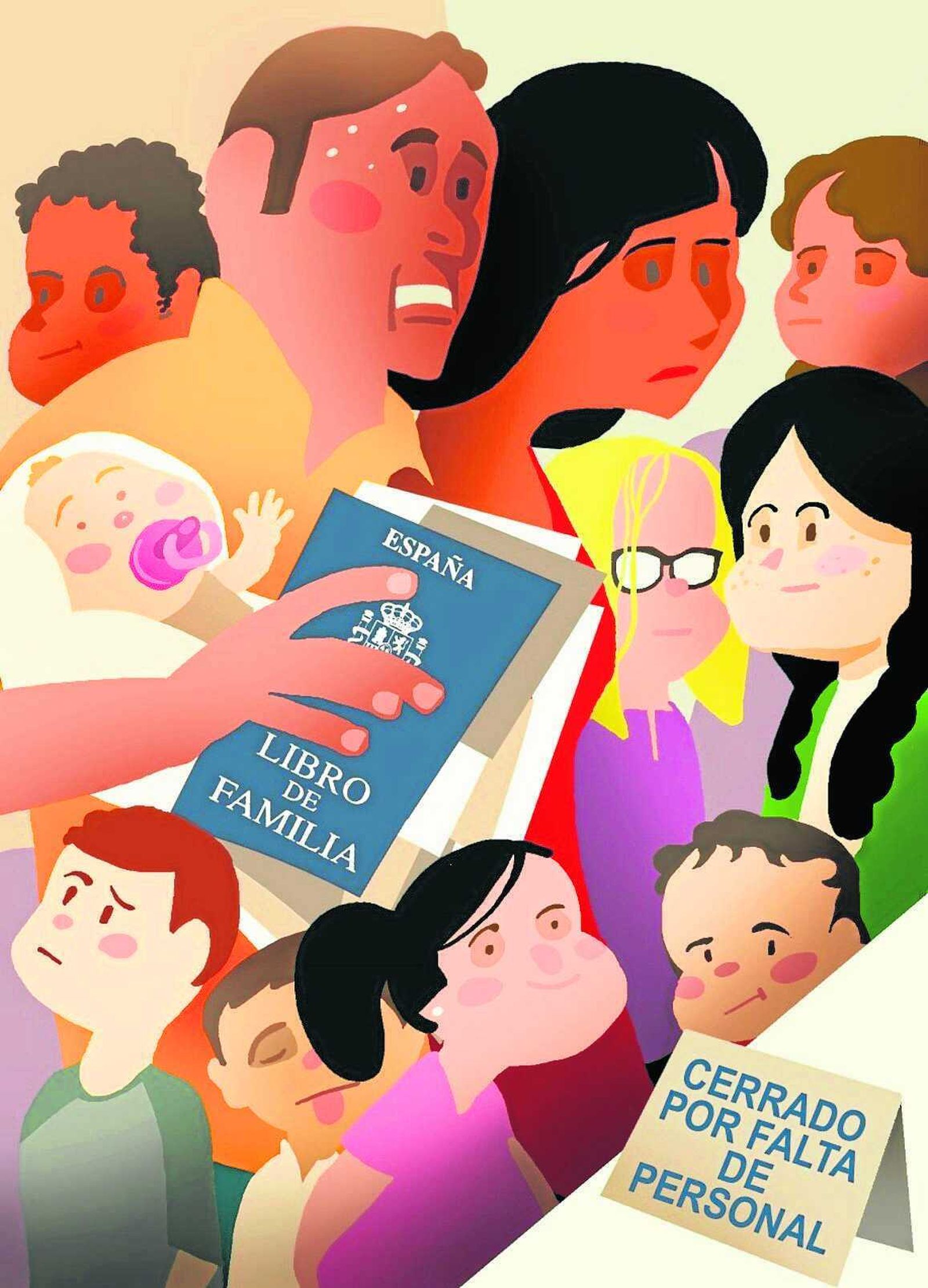 Ilustración sobre una familia numerosa.