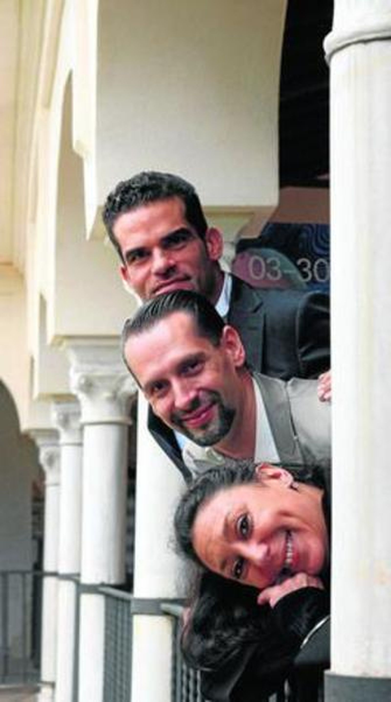 Antonio Najarro, Francisco Velasco y Lola Grego, ayer en Santa Clara.