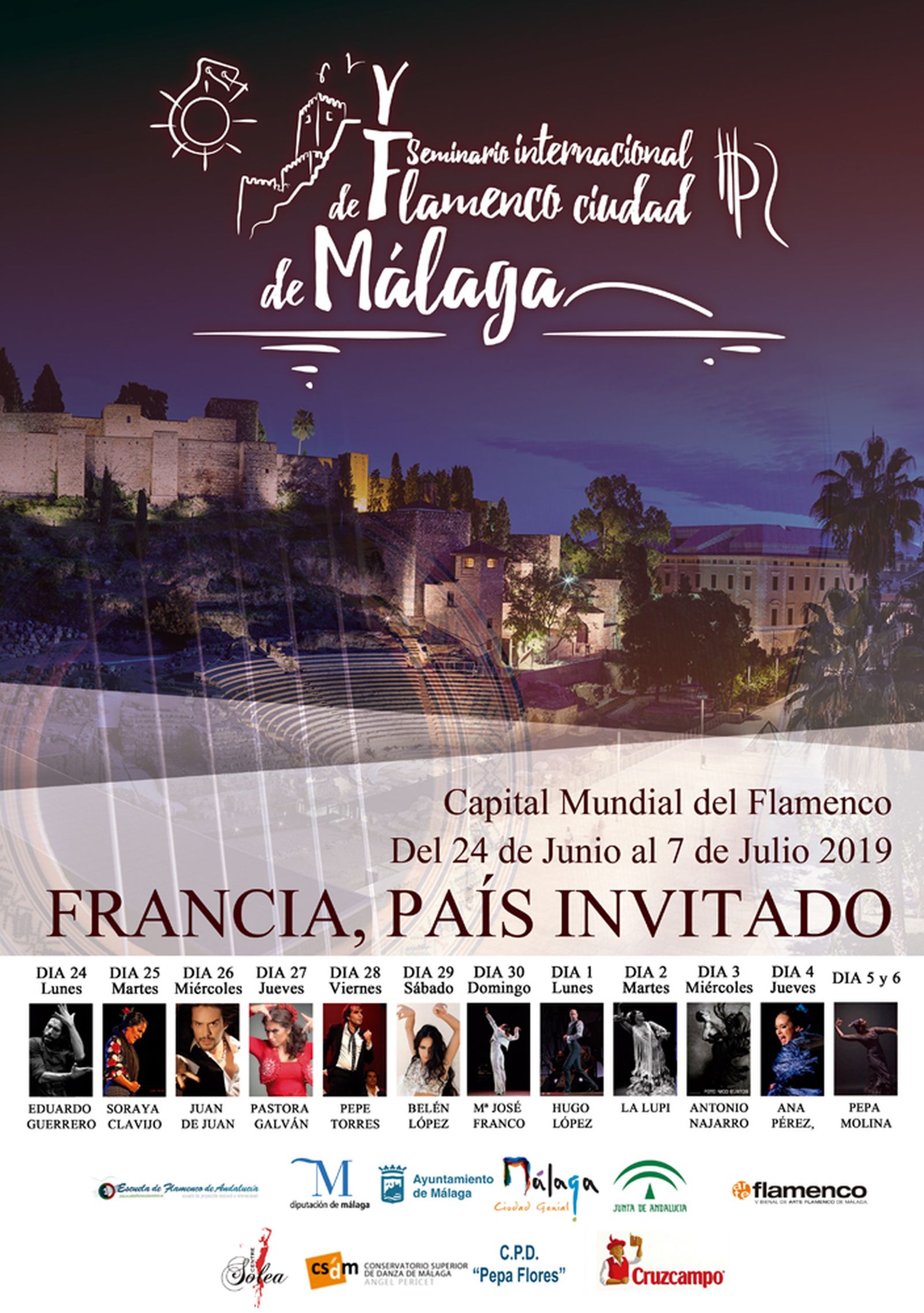 Cartel del V Seminario Internacional de Flamenco Ciudad de Málaga.