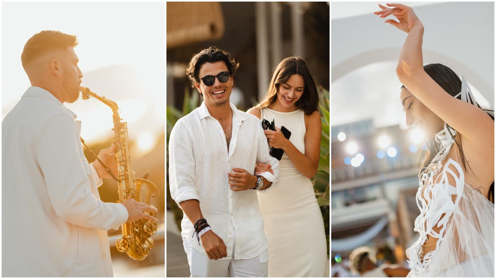 Personas disfrutan de una 'White Party'. Personas disfrutan de una 'White Party'.
