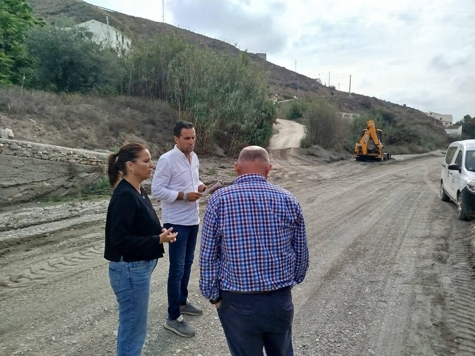 El Ayuntamiento de Albox visita los arreglos urgentes del municipio tras las lluvias intensas del 9 de octubre.