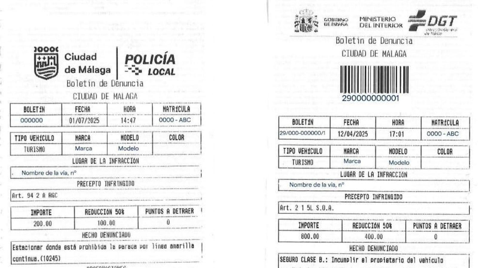 Ejemplo de denuncia verdadera de la Policía Local