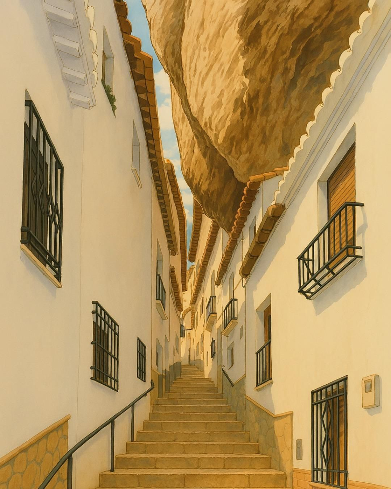 Así se vería el pueblo de Cádiz más bonito de España si saliera en una película de animación japonesa