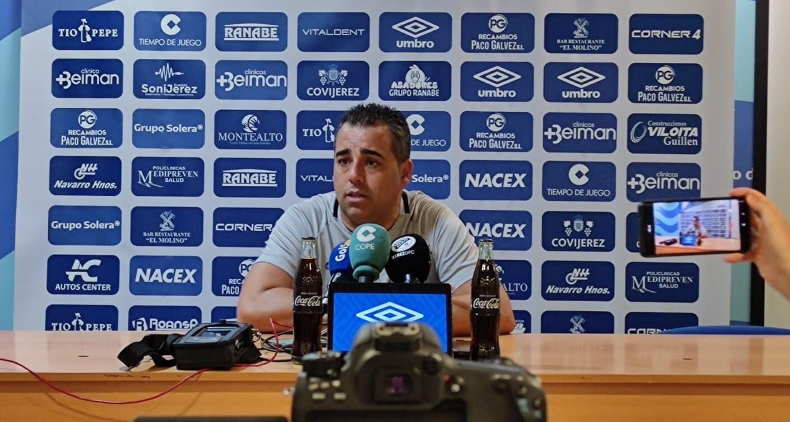 Germán Crespo, en la sala de prensa de Chapín.