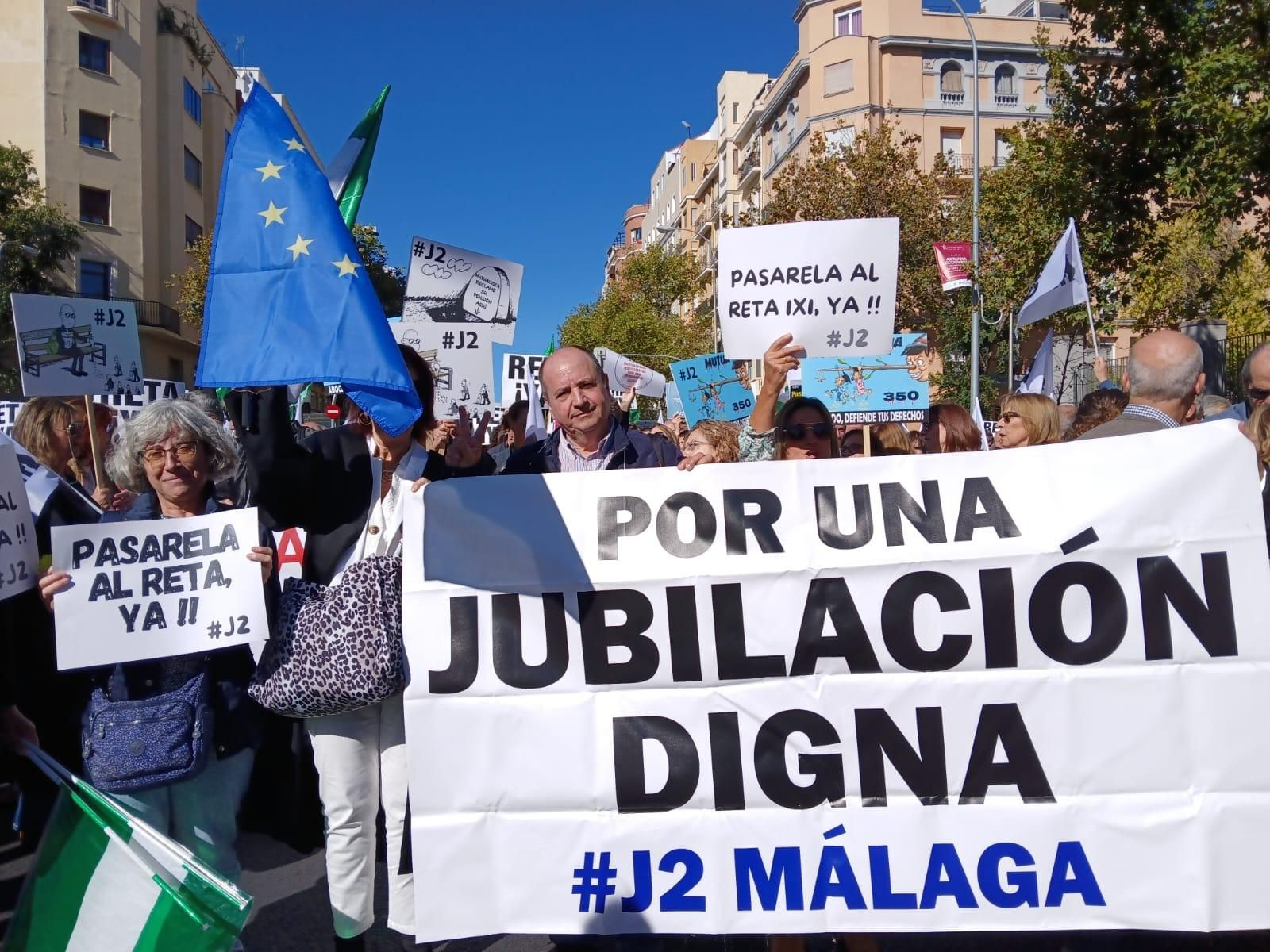Abogados de Málaga, este sábado, en la manifestación de Madrid.