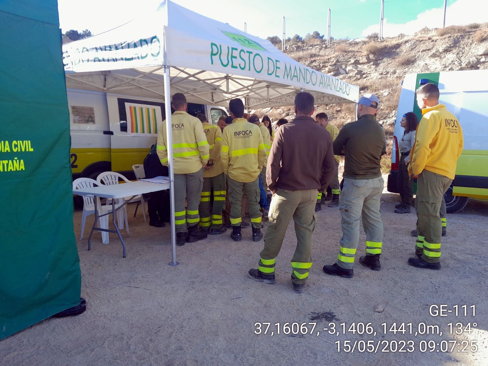 Puesto de Mando Avanzado instalado para coordinar la búsqueda del desaparecido en Lanteira