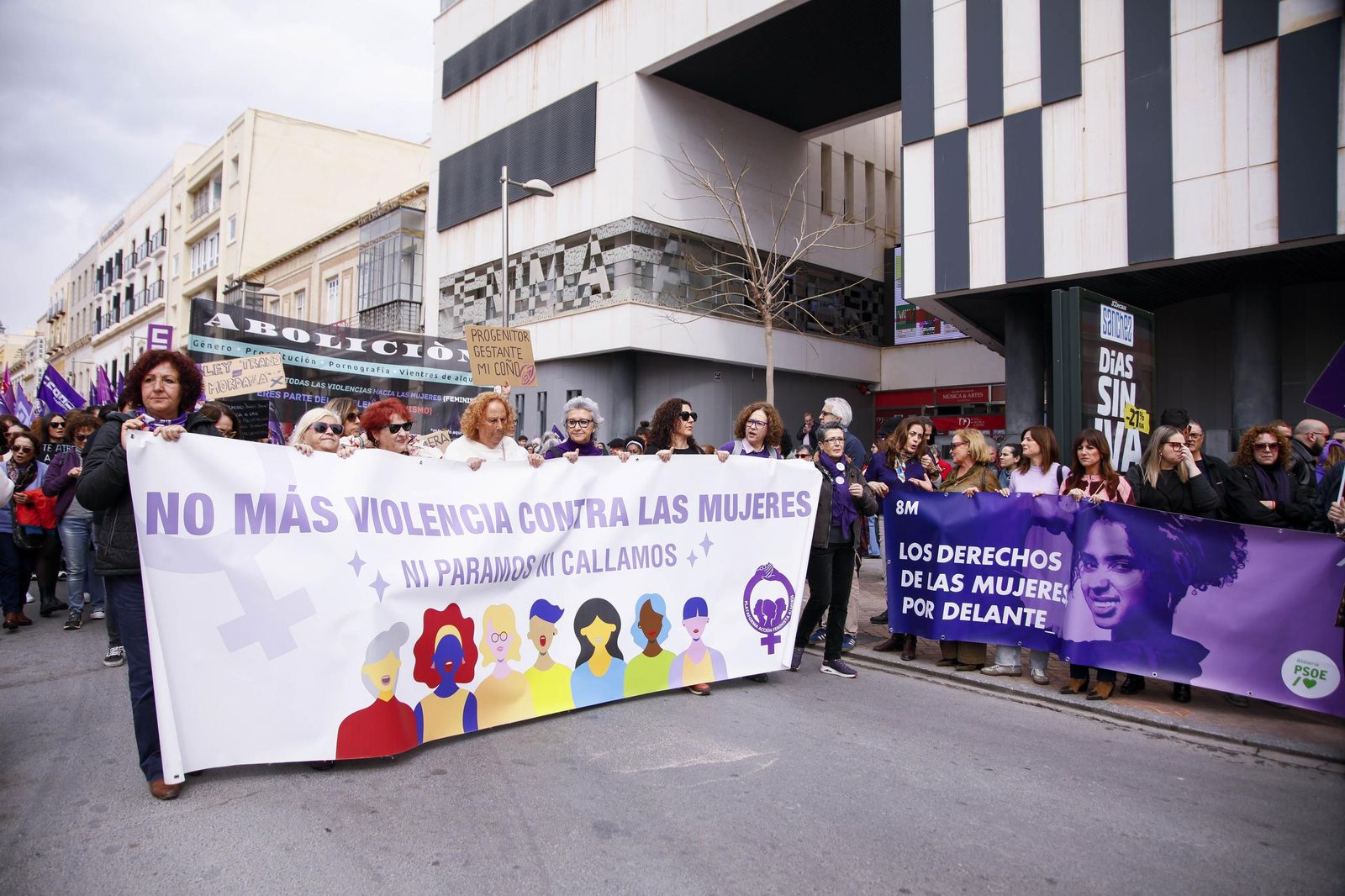 Las imágenes de la manifestación realizada por la Plataforma de Acción Feminista en Almería