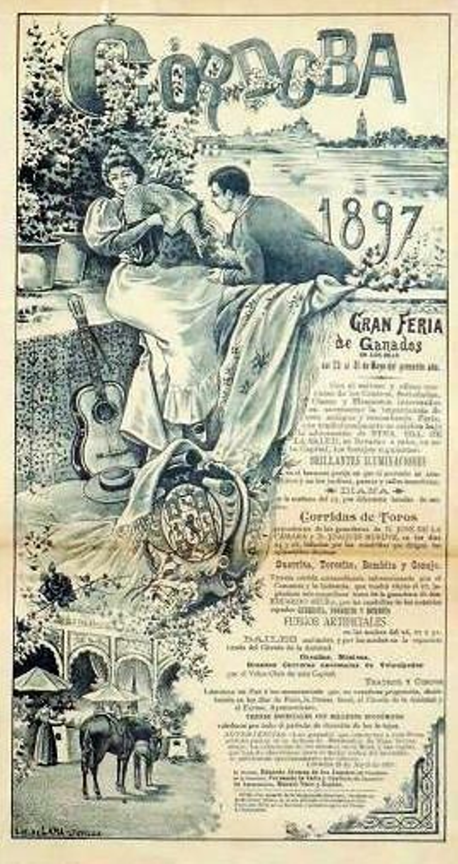 Cartel_Feria_de_Córdoba de 1897. Obra de Romero de Torres
