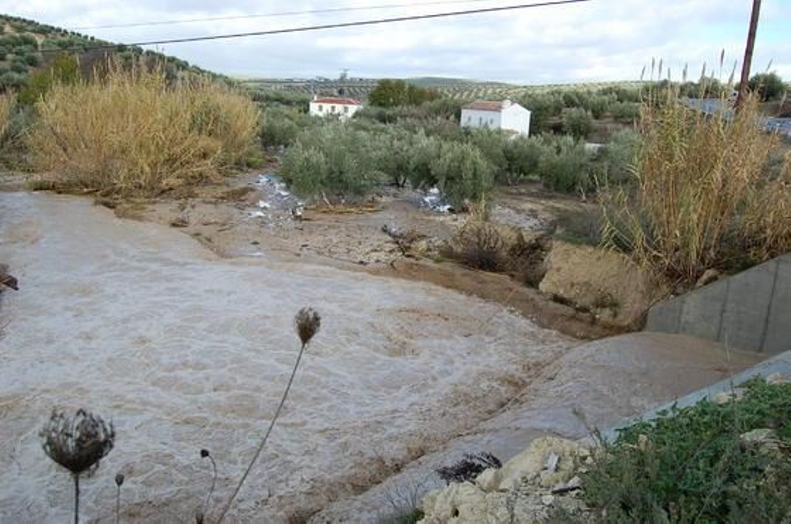 Las lluvias inundan las calles de Baena.

Foto: Rafael Salido