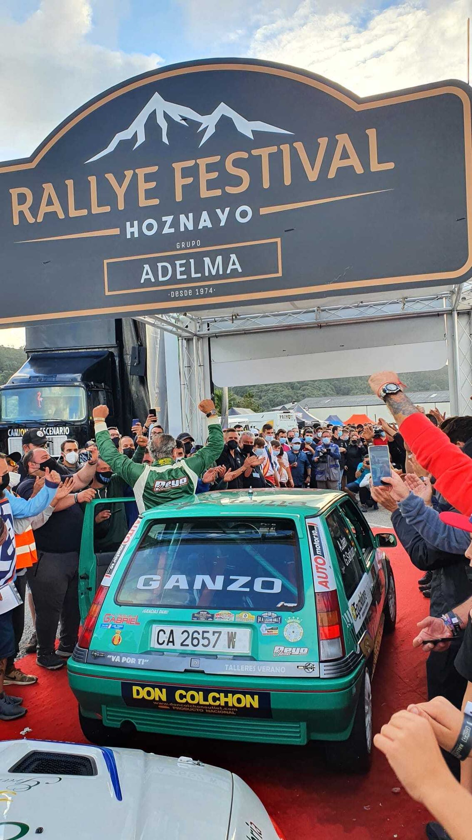 Amador Jaén, tras acabar el Rally Festival de Hoznayo.