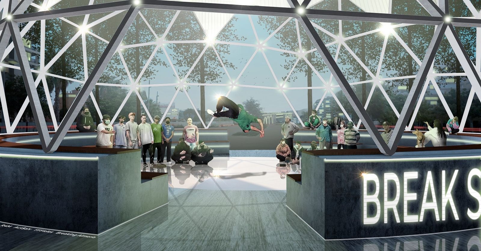 Maqueta digital del espacio dedicado al Break Dance