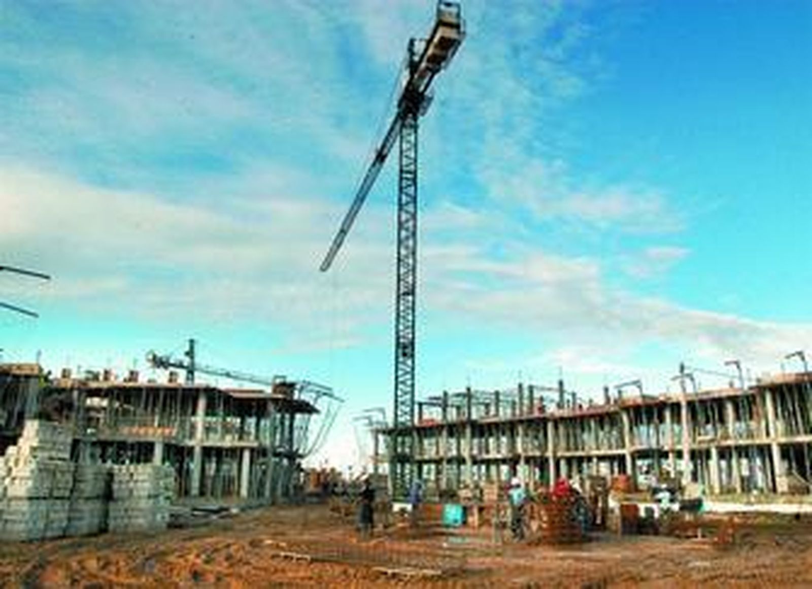 Promoción de viviendas que se construía en Chipiona, ciudad donde el precio del suelo no es de los más caros.