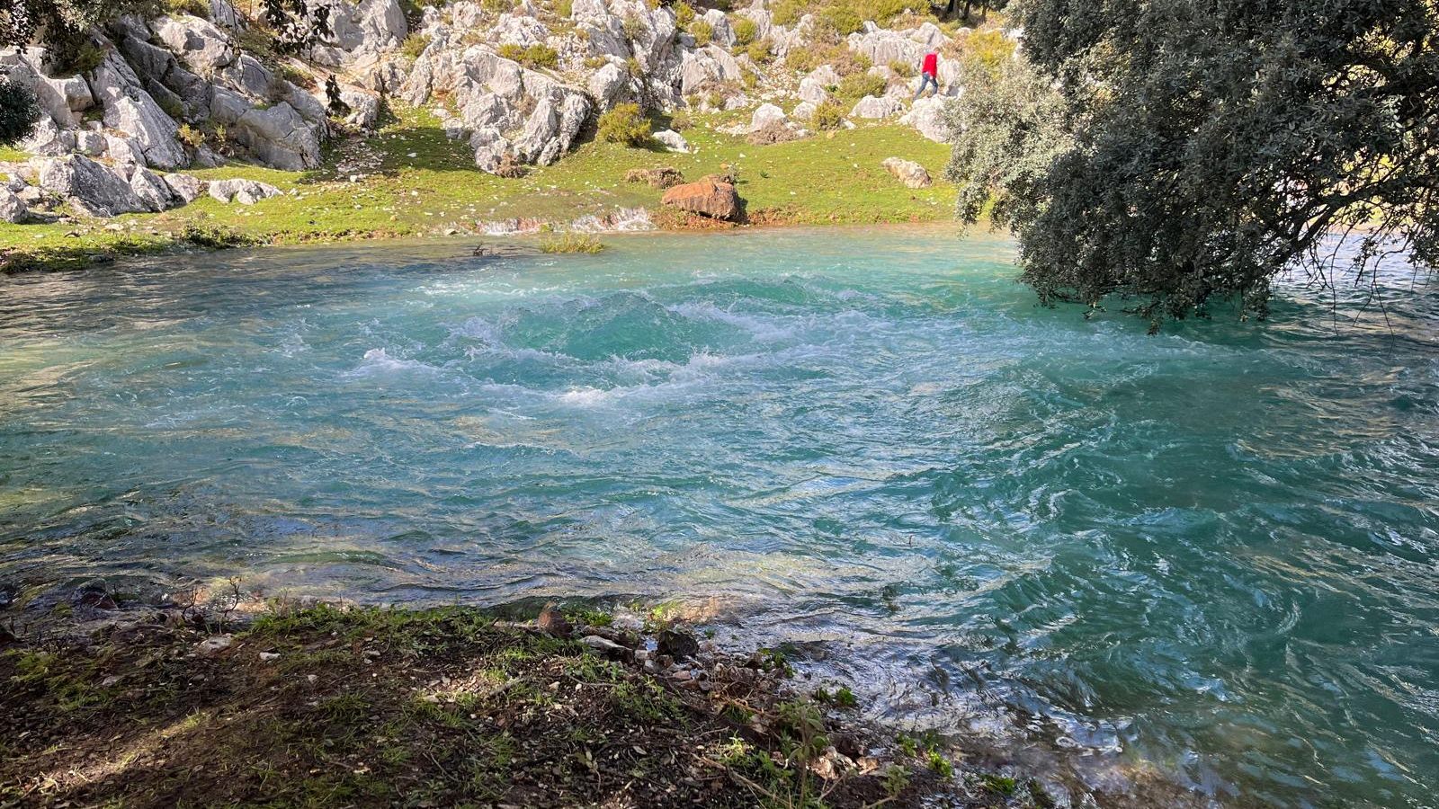 Aparición de agua en la Sima de la Olla, en Grazalema.