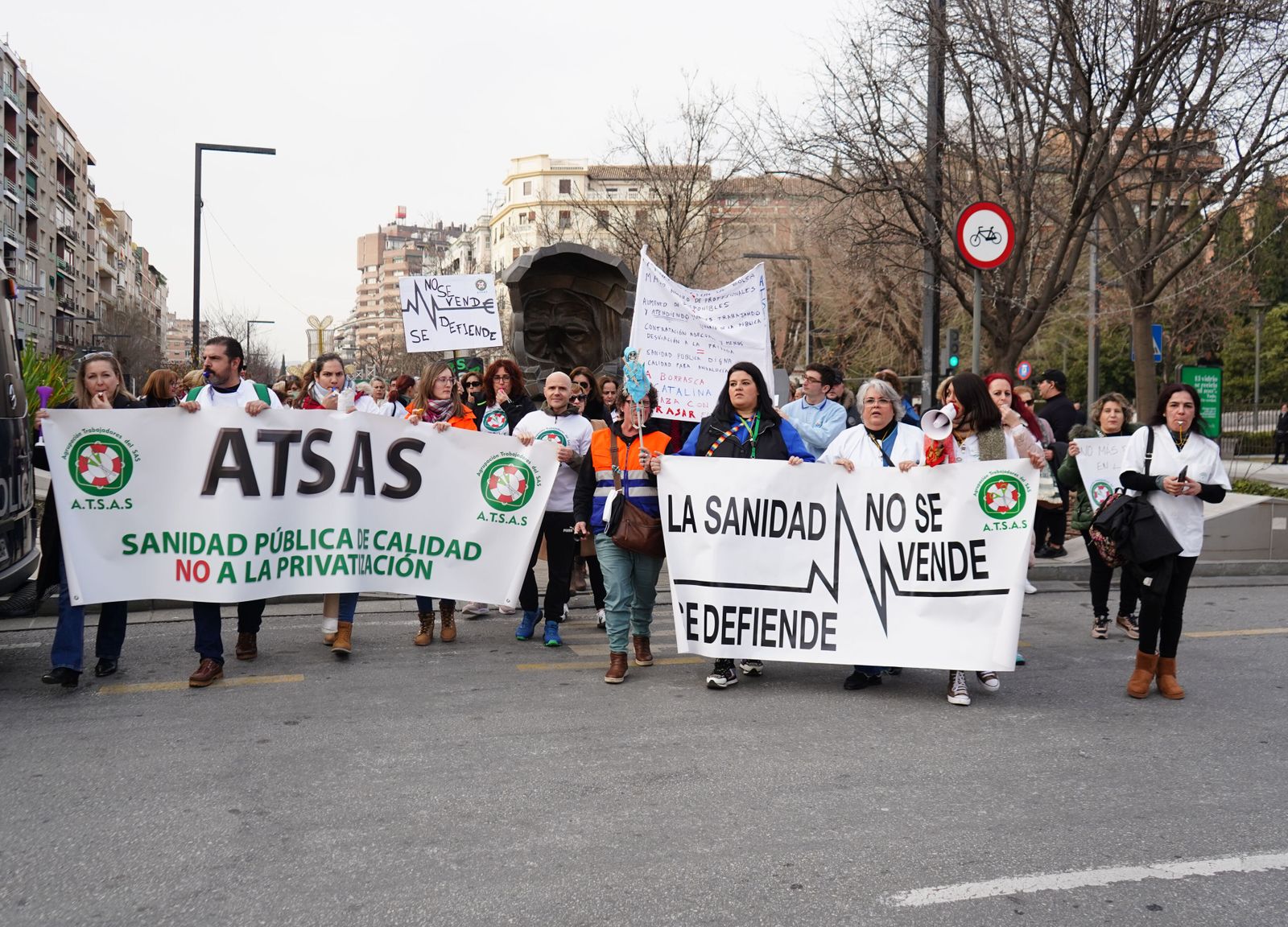 Cabeza de la manifestación de la tarde del sábado