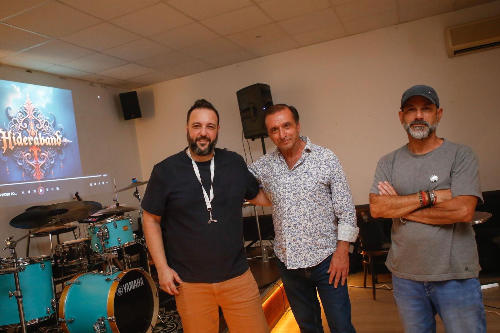 José Antonio Andrés Contreras, Pepe Karnani y Pedro Roldán, en uno de sus últimos ensayos