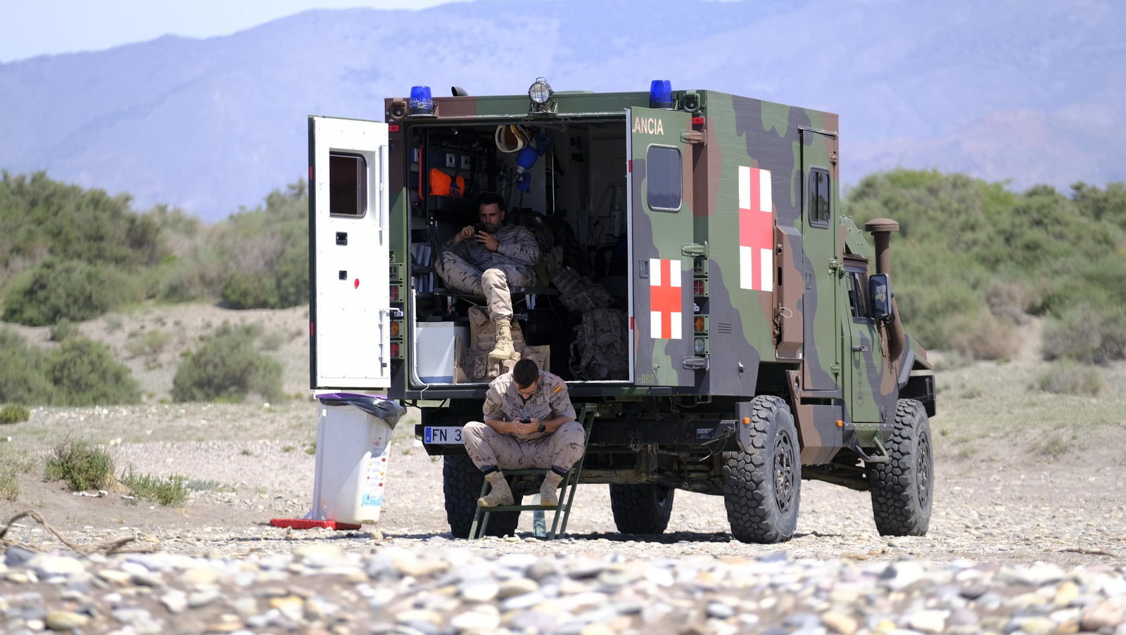 Desembarco de la Infantería de Marina en la Playa del Perdigal, en El Alquián-Almería