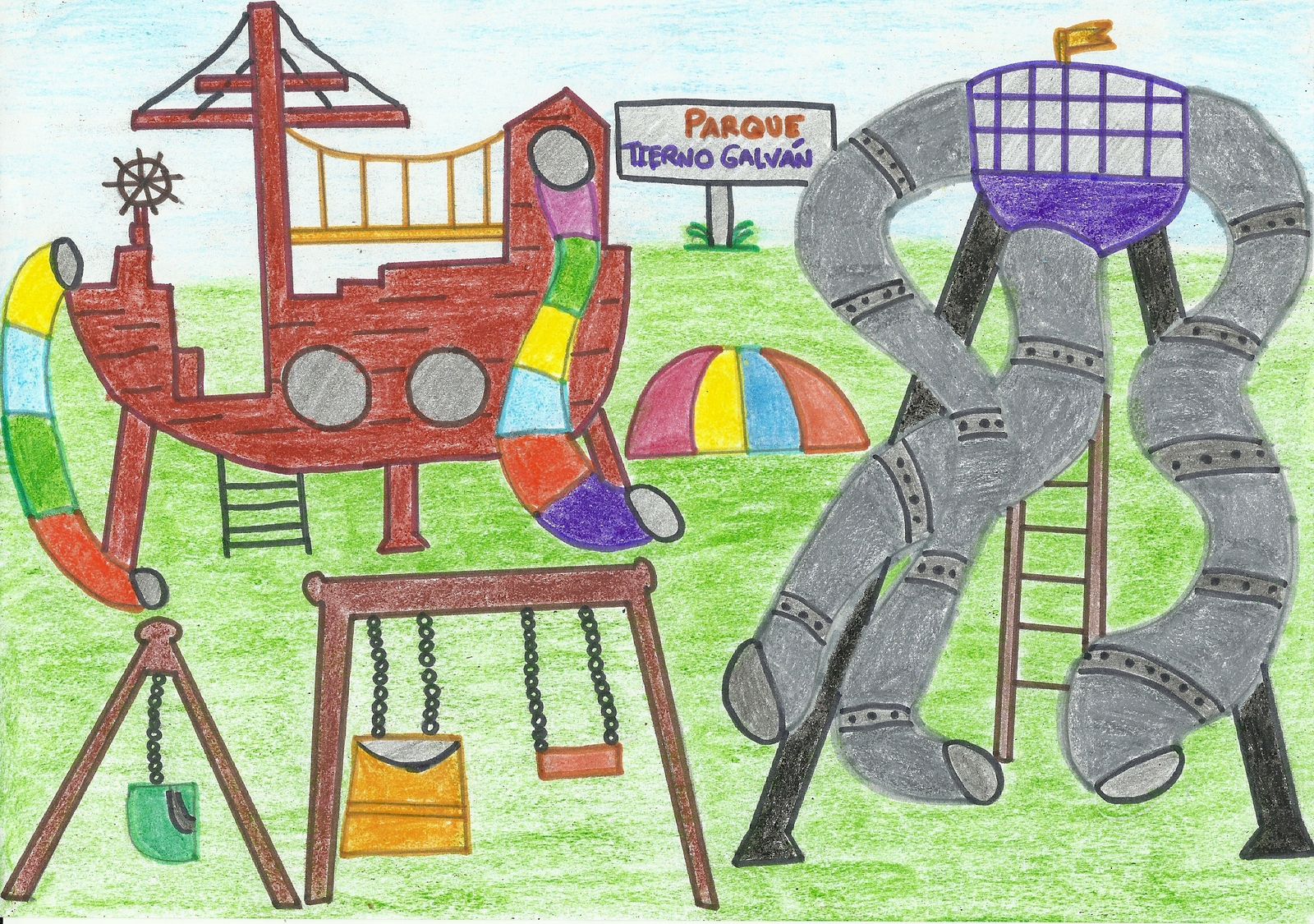 Así imaginan los niños de Montilla el futuro parque Tierno Galván, 'la pradera'