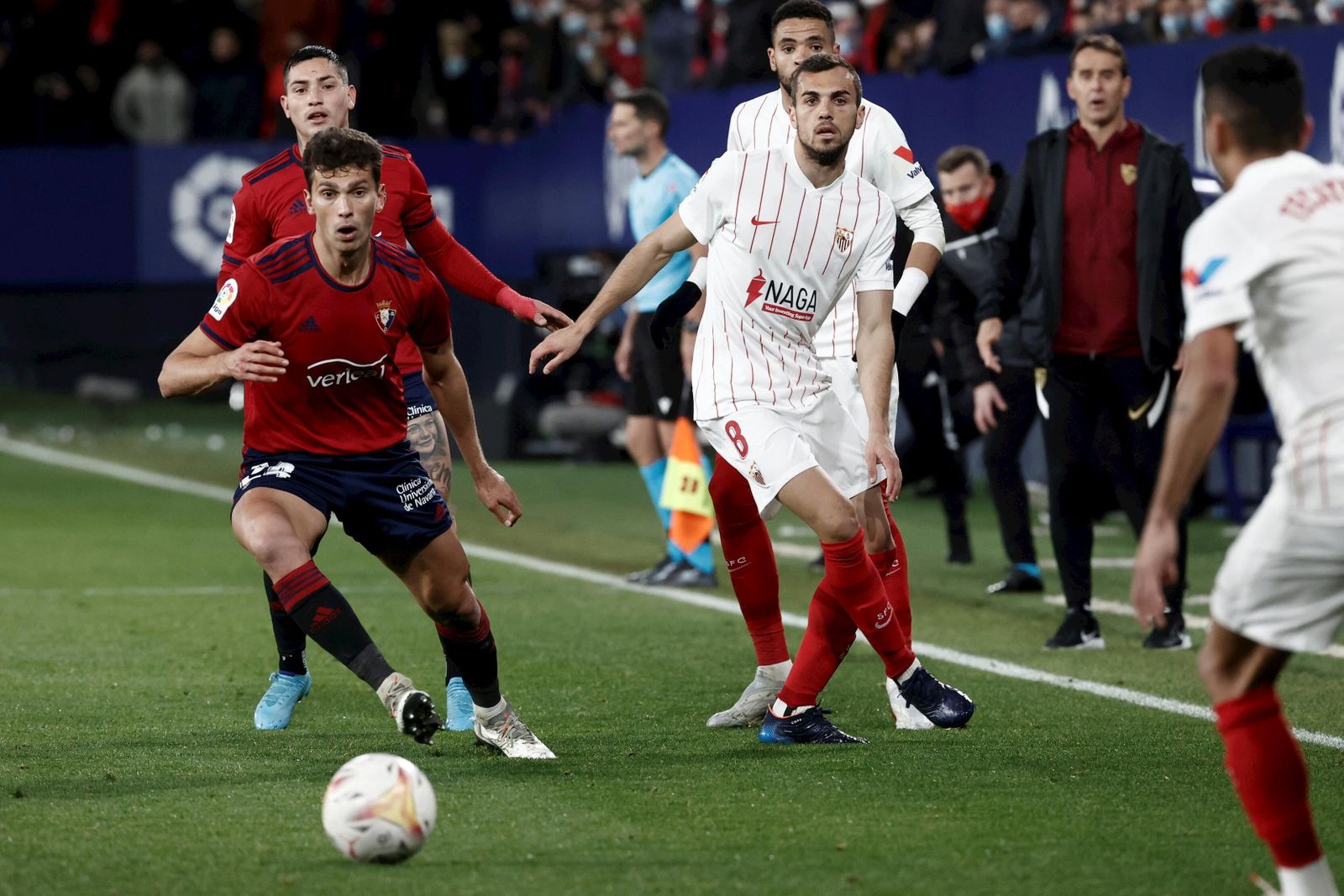 Jordán, tras ceder el balón atrás a un compañero.