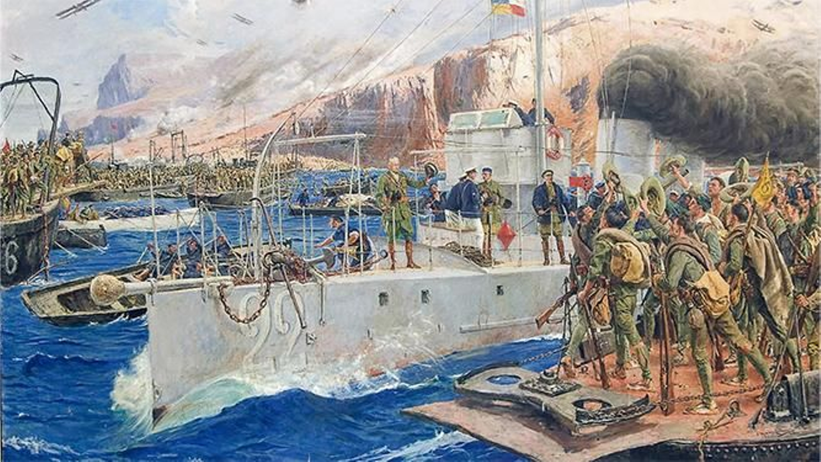 Pintura sobre el desembarco de Alhucemas