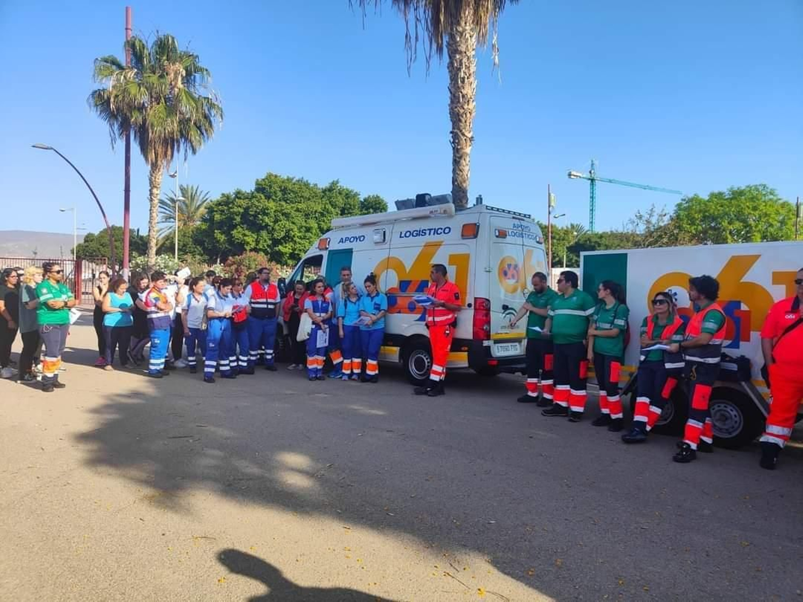 Imágenes del simulacro de emergencias sanitarias en el recinto ferial de Almería