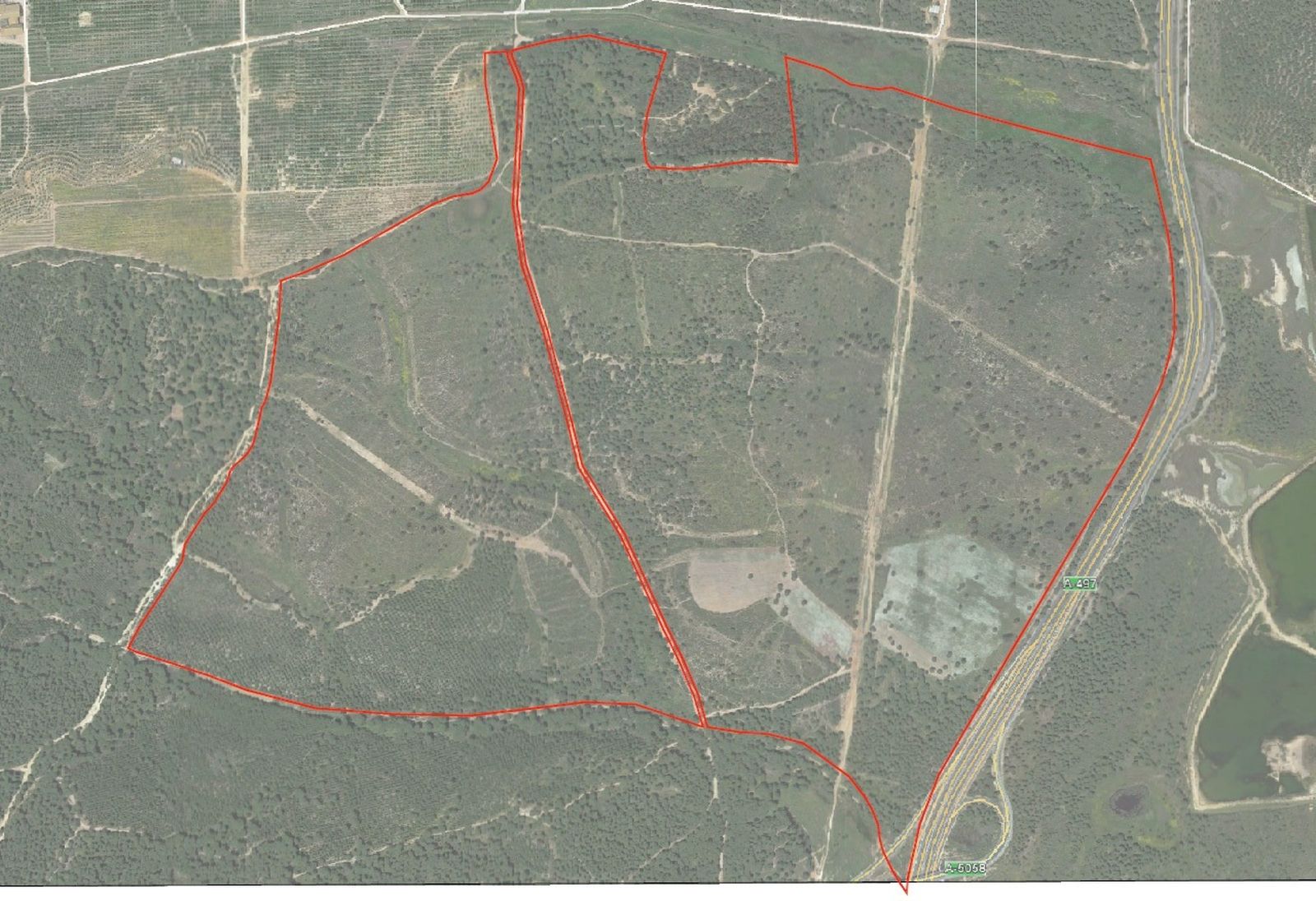 Zona delimitada en el que se ubica el proyecto de cultivo de frutos rojos.