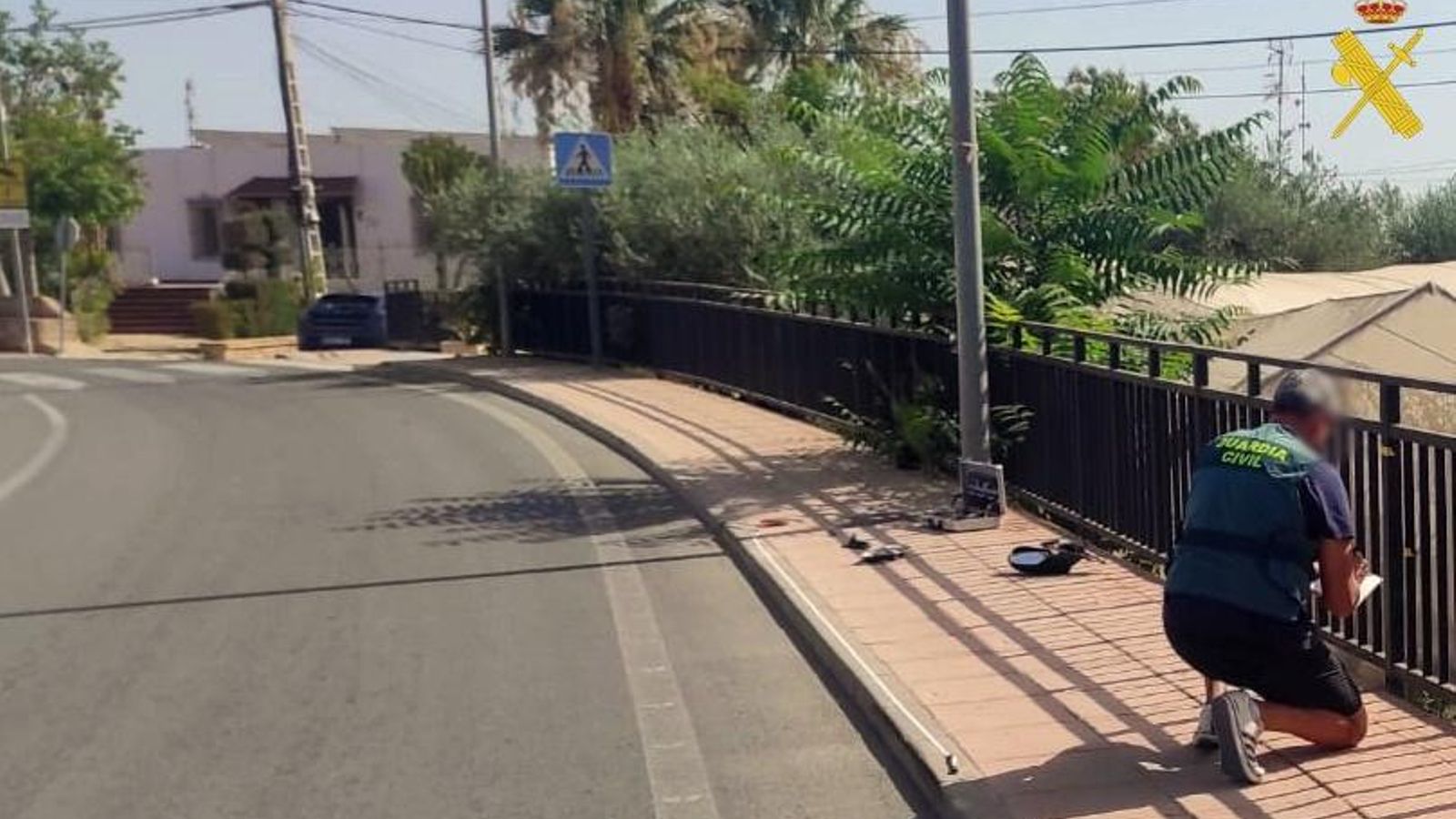 Lugar del atropello, frente al cementerio de Los Gallardos.