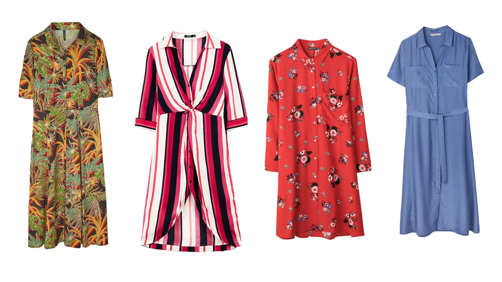 De izquierda a derecha: Stradivarius, Bershka, Stradivarius, Stradivarius.