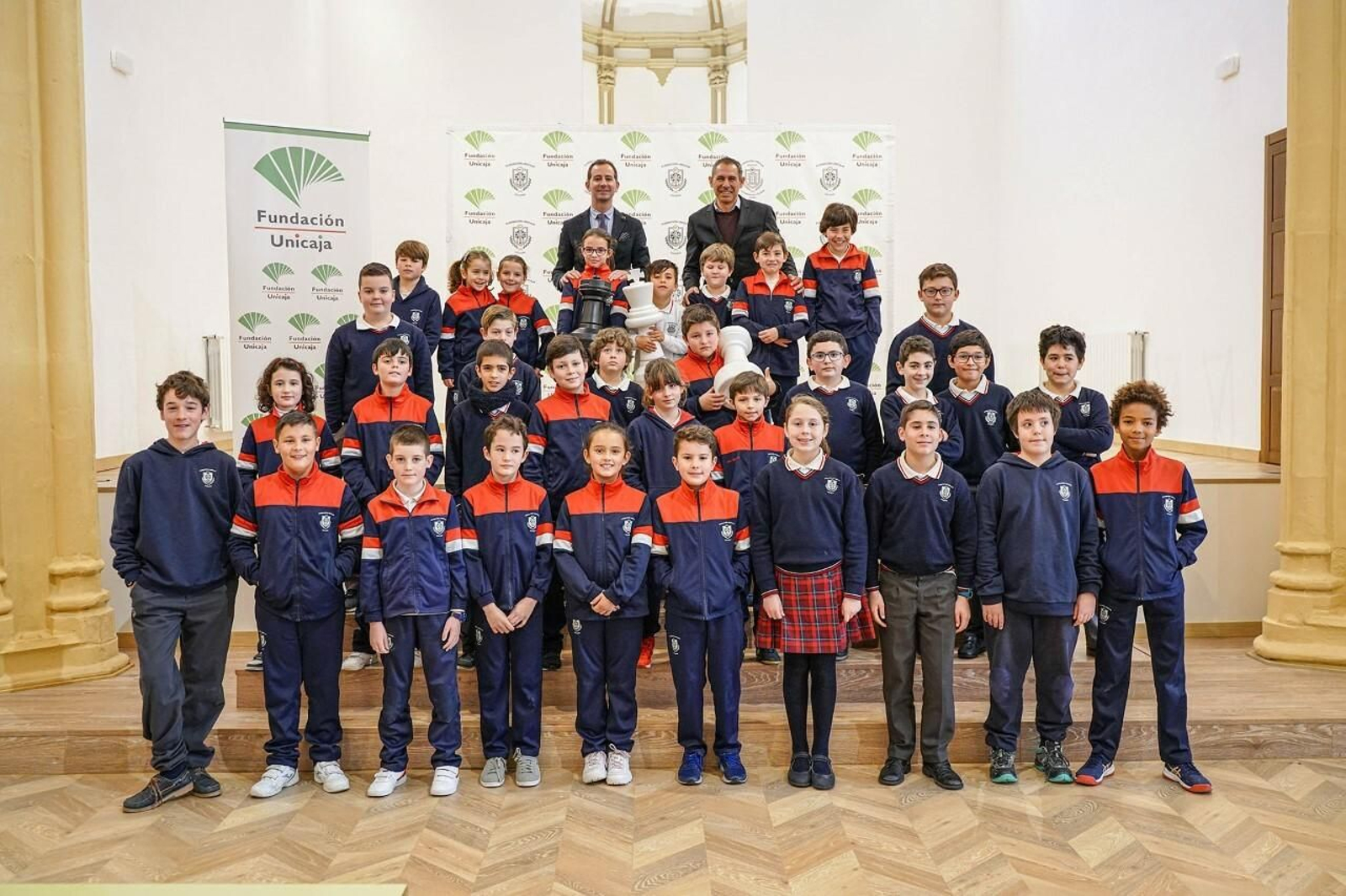 Imagen de la presentación de la III Liga Escolar de Ajedrez Fundación Unicaja.