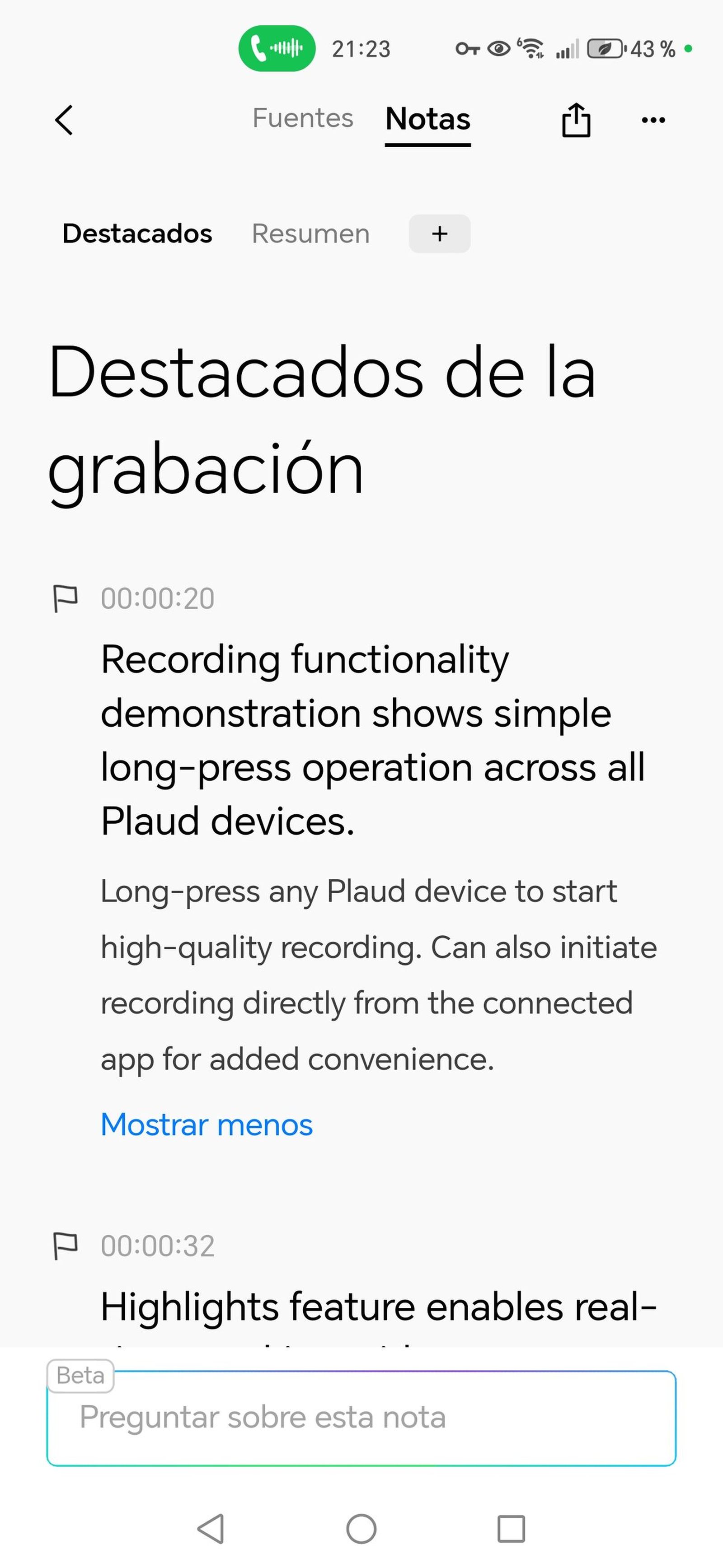 Aplicación de Plaud